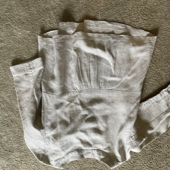 J, Jill Linen Beige Metallic Blend 3/4 Sleeve Button Up Blazer Jacket - Picture 8 of 10